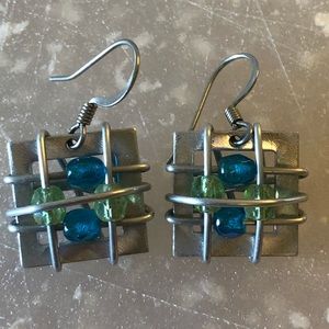 Blue & Teal Dangle Earrings